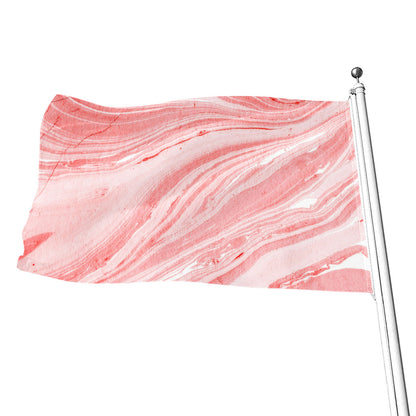 Pink Liquid Marble Print Flag