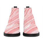 Pink Liquid Marble Print Flat Ankle Boots