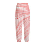 Pink Liquid Marble Print Fleece Lined Knit Pants