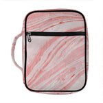Pink Liquid Marble Print Front Pocket Bible Bag