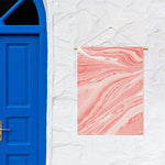 Pink Liquid Marble Print Garden Flag