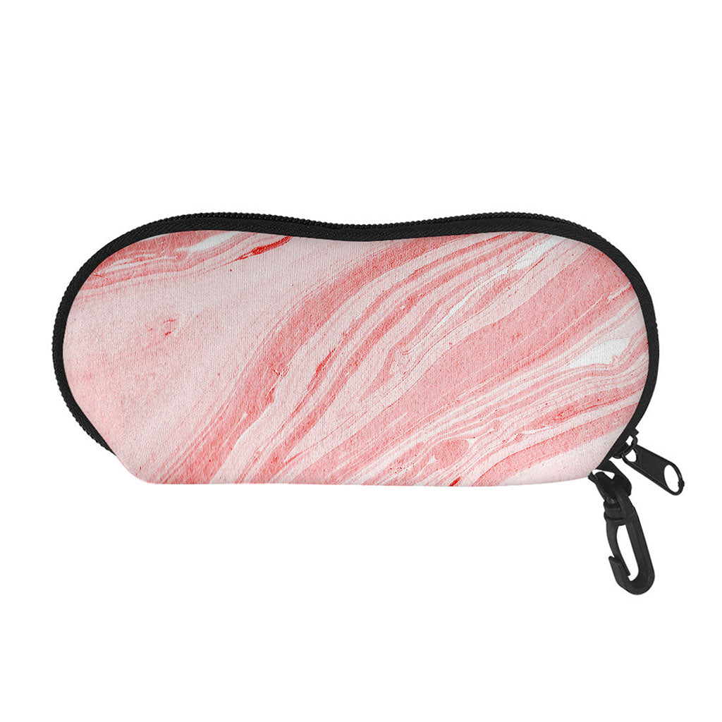 Pink Liquid Marble Print Glasses Case