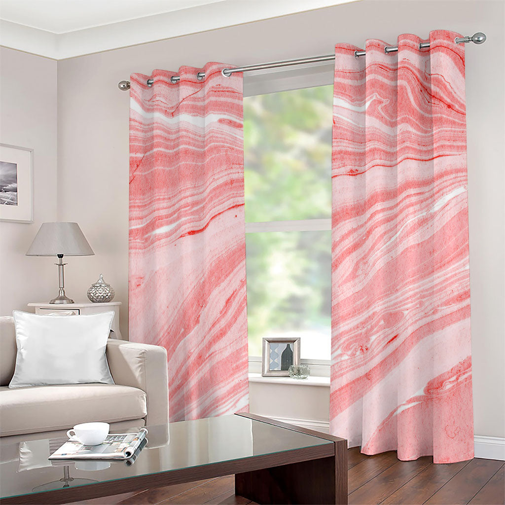 Pink Liquid Marble Print Grommet Curtains