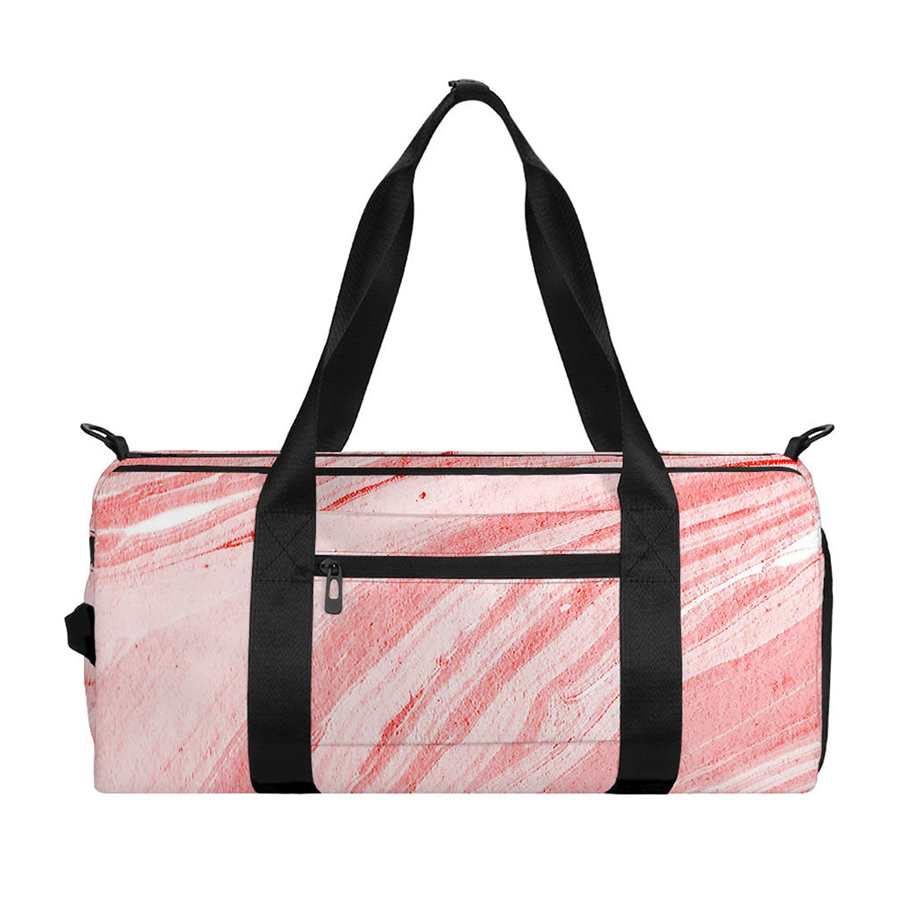 Pink Liquid Marble Print Gym Bag