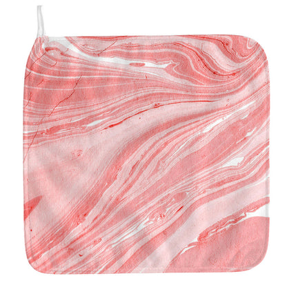 Pink Liquid Marble Print Hand Towel