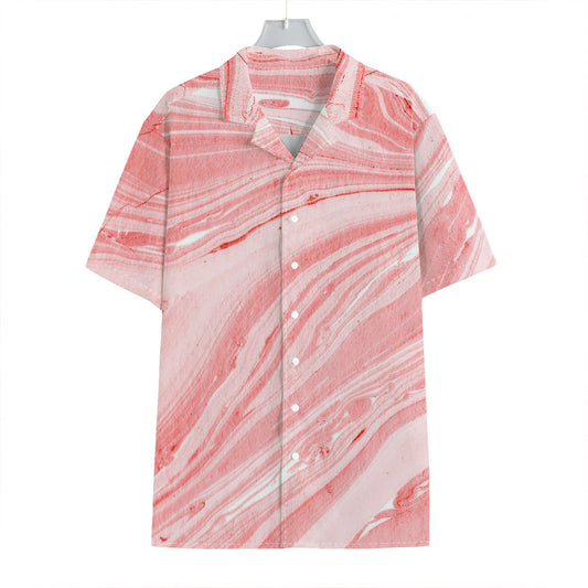 Pink Liquid Marble Print Hawaiian Shirt