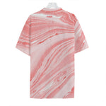 Pink Liquid Marble Print Hawaiian Shirt