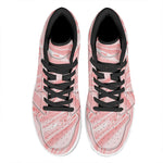 Pink Liquid Marble Print High Top Leather Sneakers
