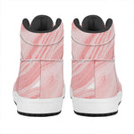 Pink Liquid Marble Print High Top Leather Sneakers