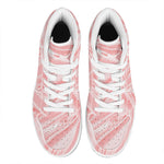 Pink Liquid Marble Print High Top Leather Sneakers