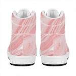 Pink Liquid Marble Print High Top Leather Sneakers