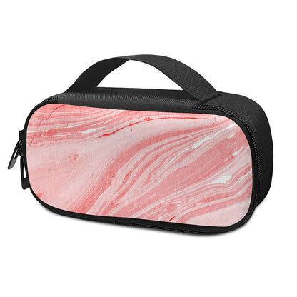 Pink Liquid Marble Print Insulin Cooler Travel Case