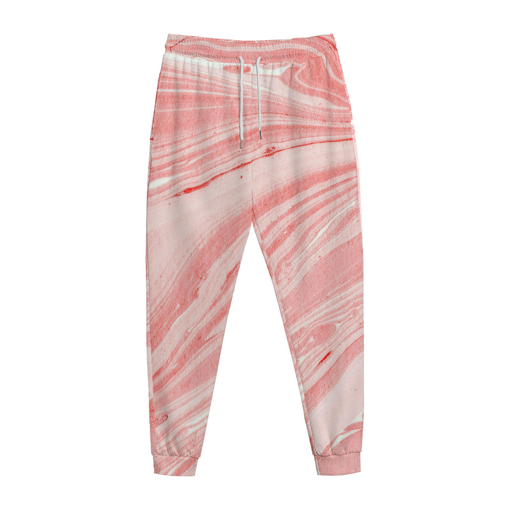 Pink Liquid Marble Print Jogger Pants
