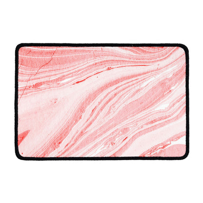 Pink Liquid Marble Print Kitchen Mat
