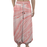 Pink Liquid Marble Print Lantern Pants