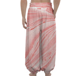 Pink Liquid Marble Print Lantern Pants