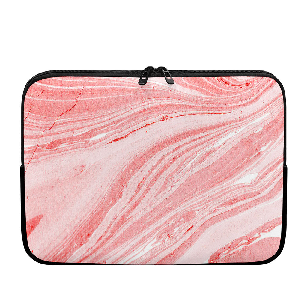 Pink Liquid Marble Print Laptop Sleeve
