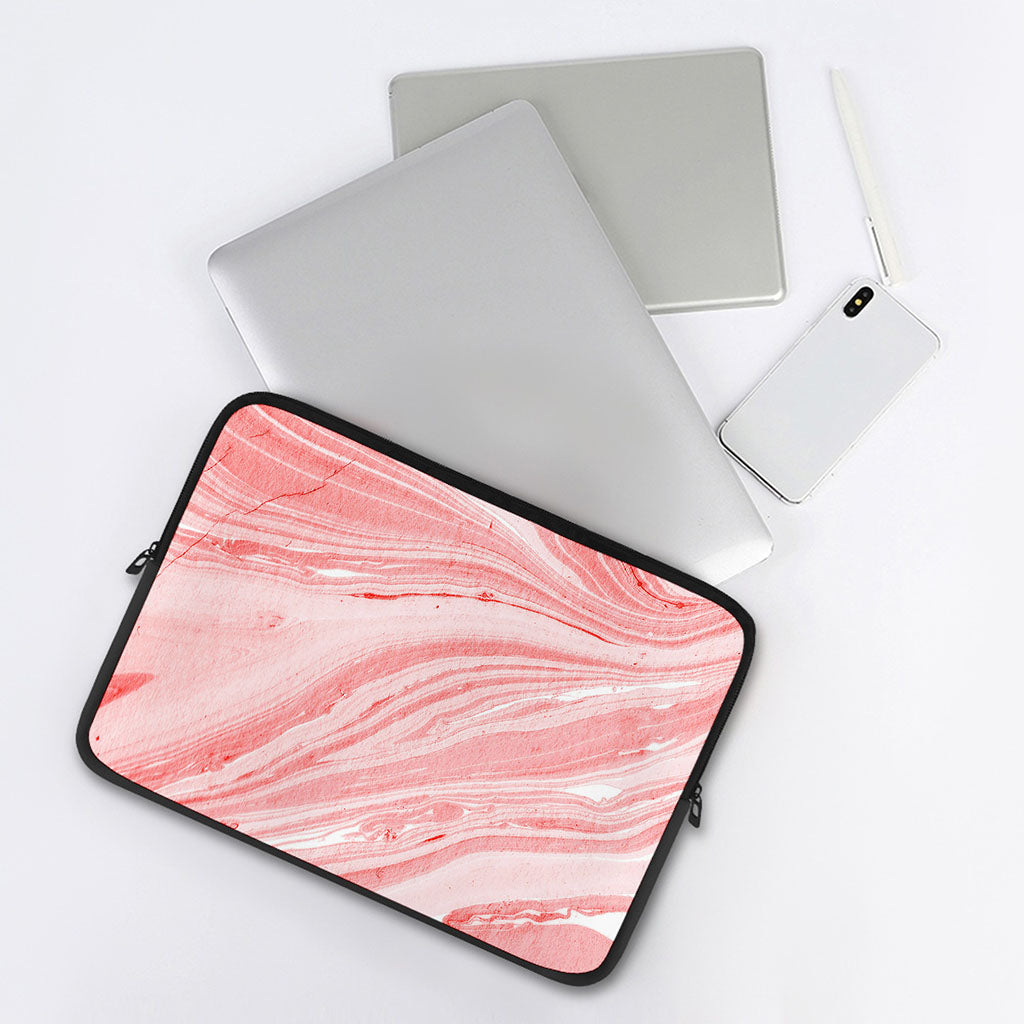 Pink Liquid Marble Print Laptop Sleeve