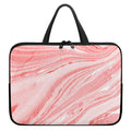 Pink Liquid Marble Print Laptop Sleeve With Handle
