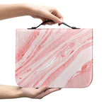 Pink Liquid Marble Print Leather Bible Cover