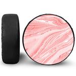 Pink Liquid Marble Print Leather Spare Tire Cover