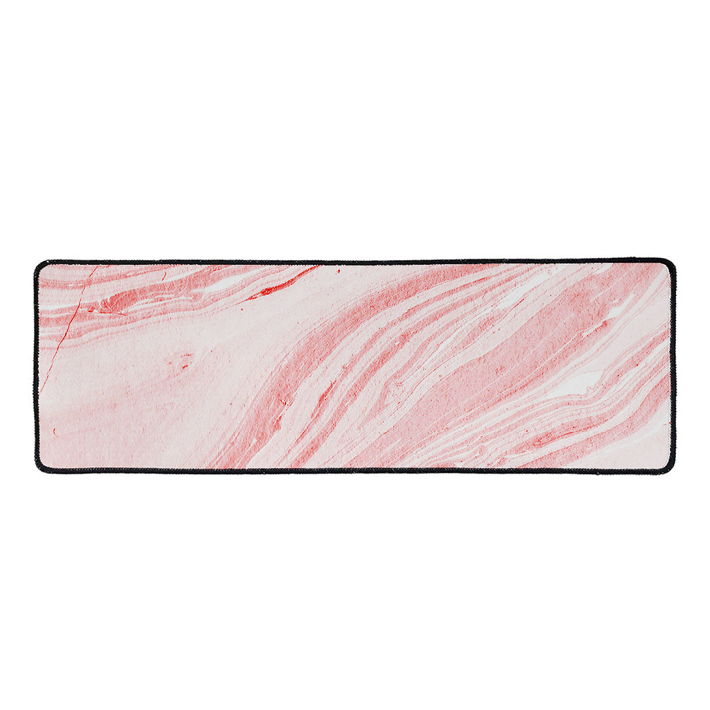 Pink Liquid Marble Print Long Kitchen Mat