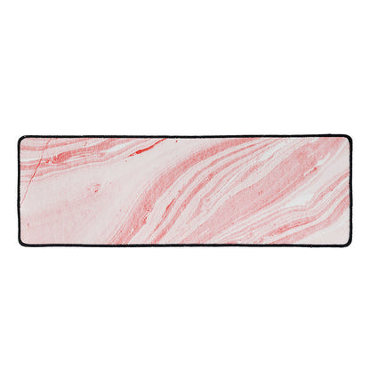 Pink Liquid Marble Print Long Kitchen Mat