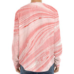 Pink Liquid Marble Print Long Sleeve Baseball Jersey