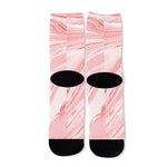 Pink Liquid Marble Print Long Socks