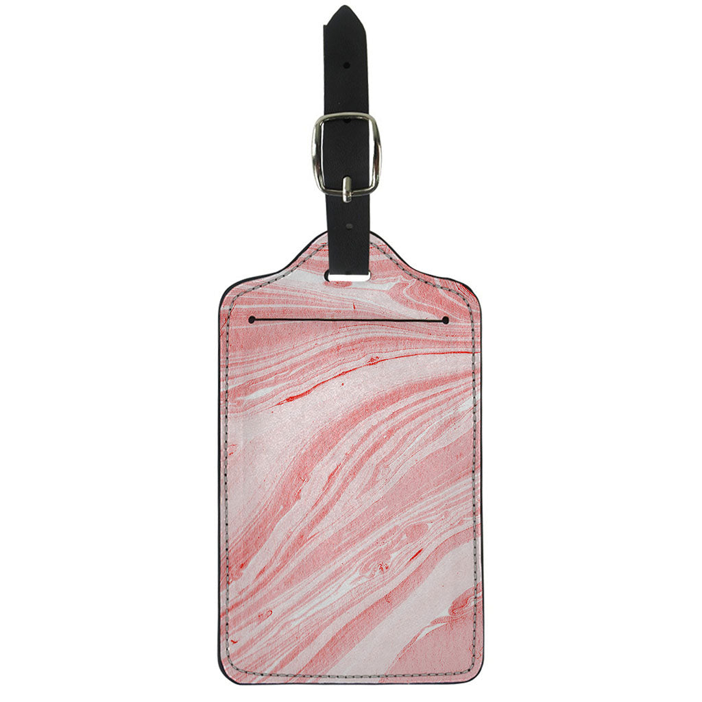 Pink Liquid Marble Print Luggage Tag