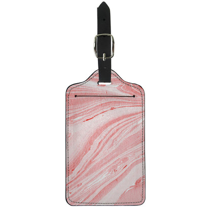 Pink Liquid Marble Print Luggage Tag