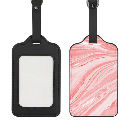 Pink Liquid Marble Print Luggage Tag