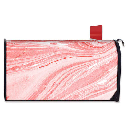Pink Liquid Marble Print Mailbox Cover