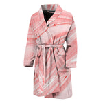 Pink Liquid Marble Print Men's Bathrobe
