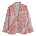 Pink Liquid Marble Print Men's Blazer