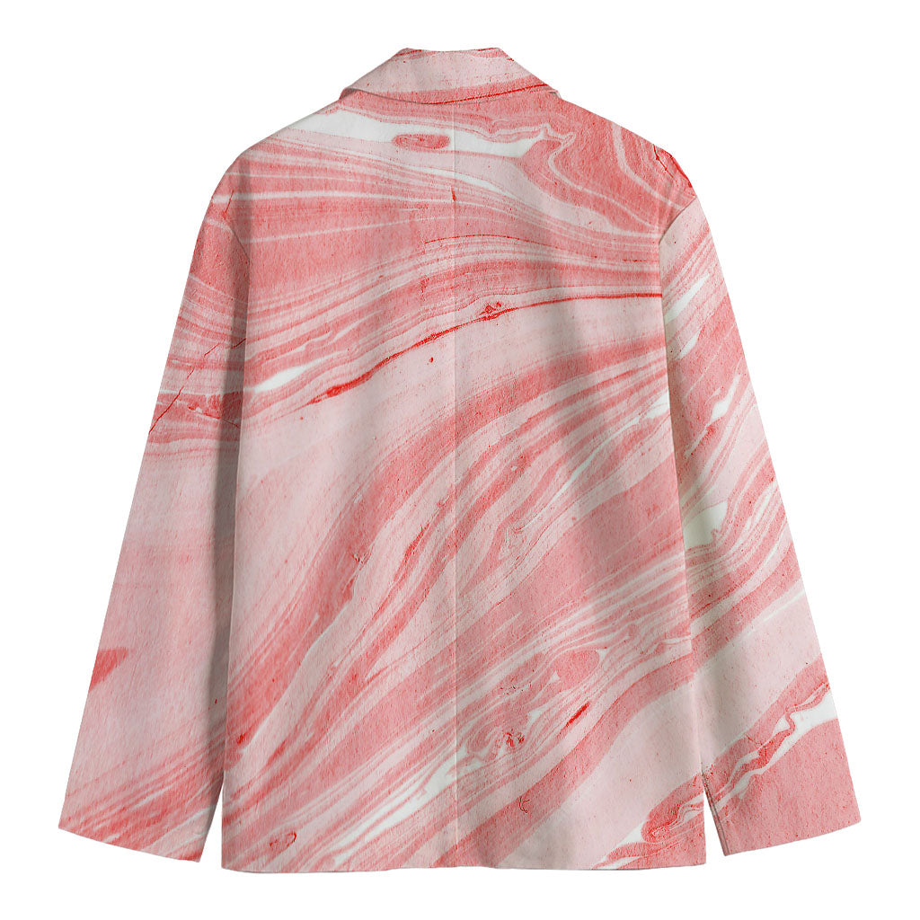 Pink Liquid Marble Print Men's Blazer