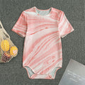 Pink Liquid Marble Print Men's Bodysuit
