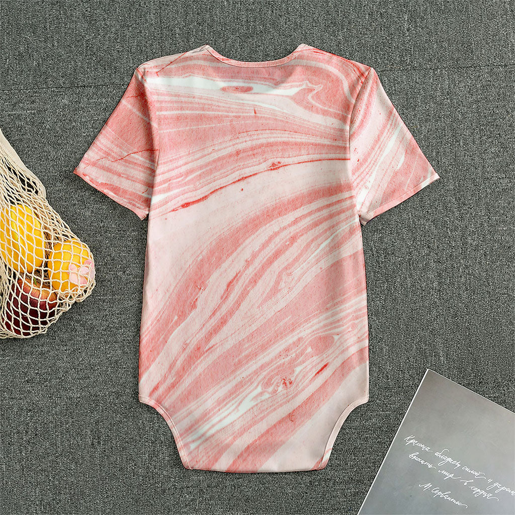 Pink Liquid Marble Print Men's Bodysuit