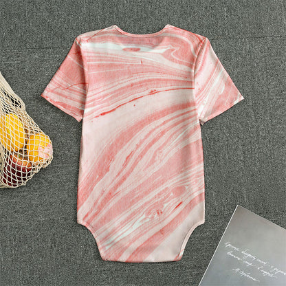 Pink Liquid Marble Print Men's Bodysuit