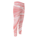 Pink Liquid Marble Print Men's Compression Pants