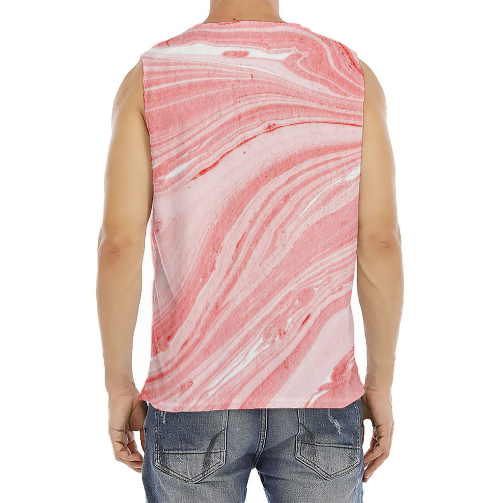 Pink Liquid Marble Print Men's Fitness Tank Top