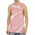 Pink Liquid Marble Print Men's Muscle Tank Top