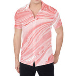 Pink Liquid Marble Print Men's Shirt