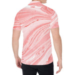 Pink Liquid Marble Print Men's Shirt