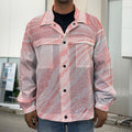 Pink Liquid Marble Print Men's Shirt Jacket