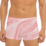 Pink Liquid Marble Print Men's Short Boxer Briefs
