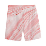 Pink Liquid Marble Print Men's Sports Shorts