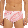 Pink Liquid Marble Print Men's Triangle Swim Briefs