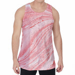 Pink Liquid Marble Print Men's Velvet Tank Top