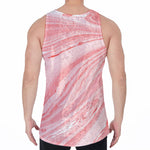 Pink Liquid Marble Print Men's Velvet Tank Top